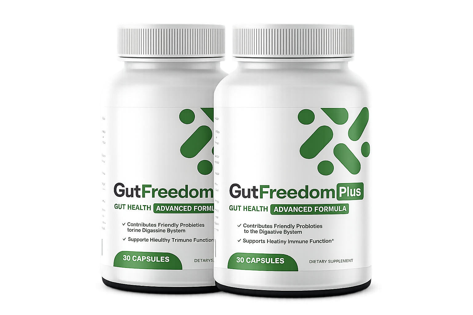 GutFreedom Plus - 2 Bottles (60 Capsules Each)